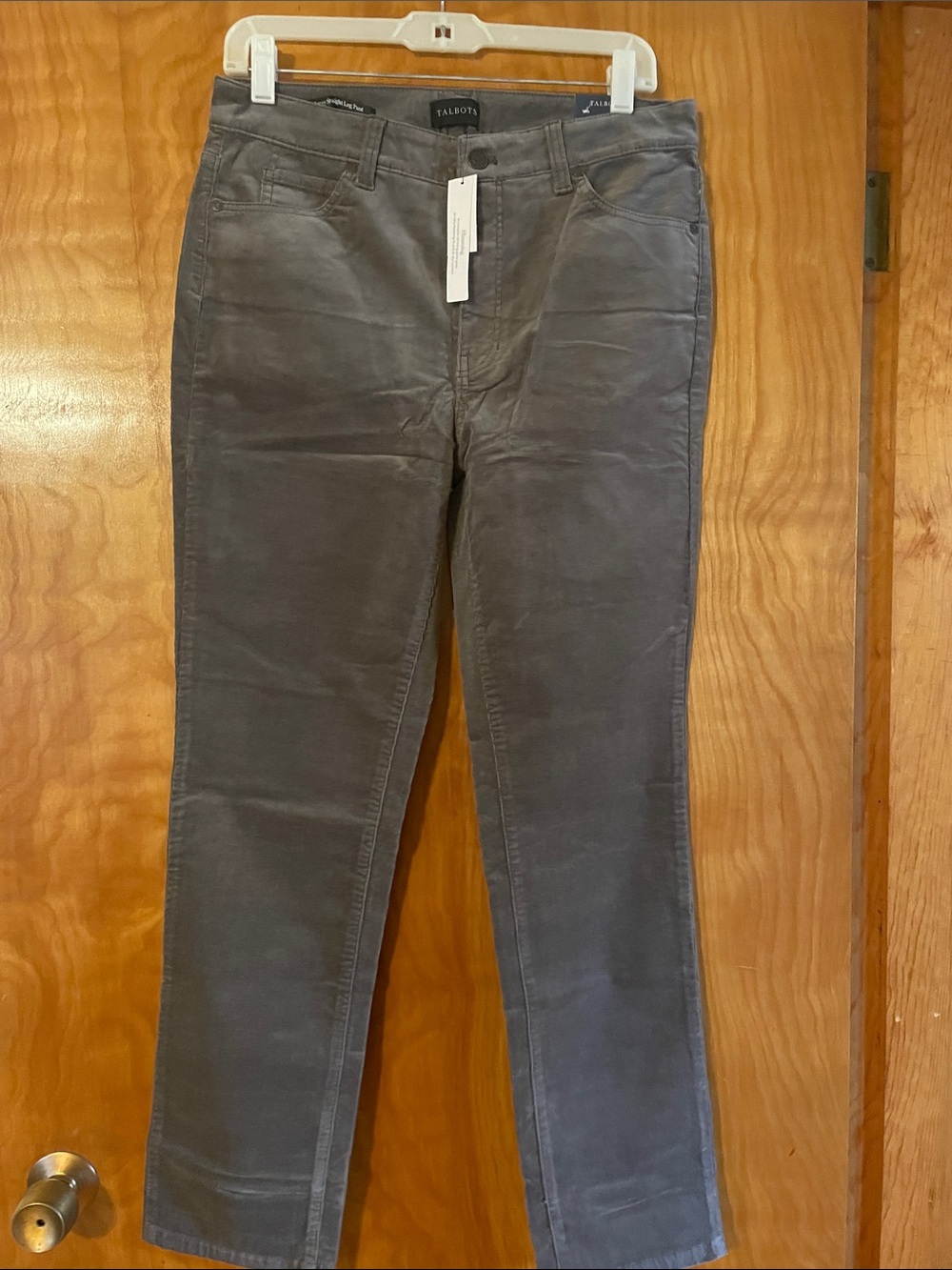 Talbots Woman’s  Charcoal Corduroy Straight-Leg Pants